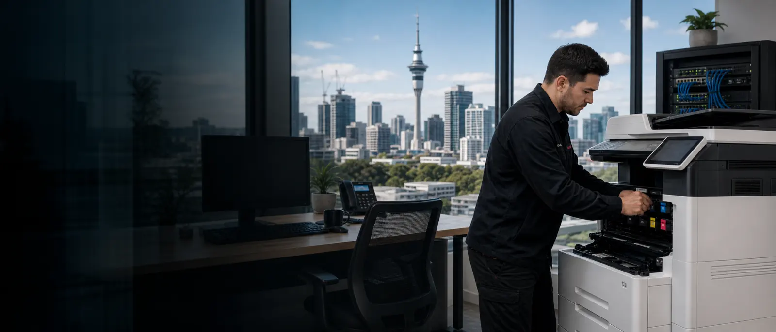 Citywide Tech technician supporting Auckland office IT equipment and printer service