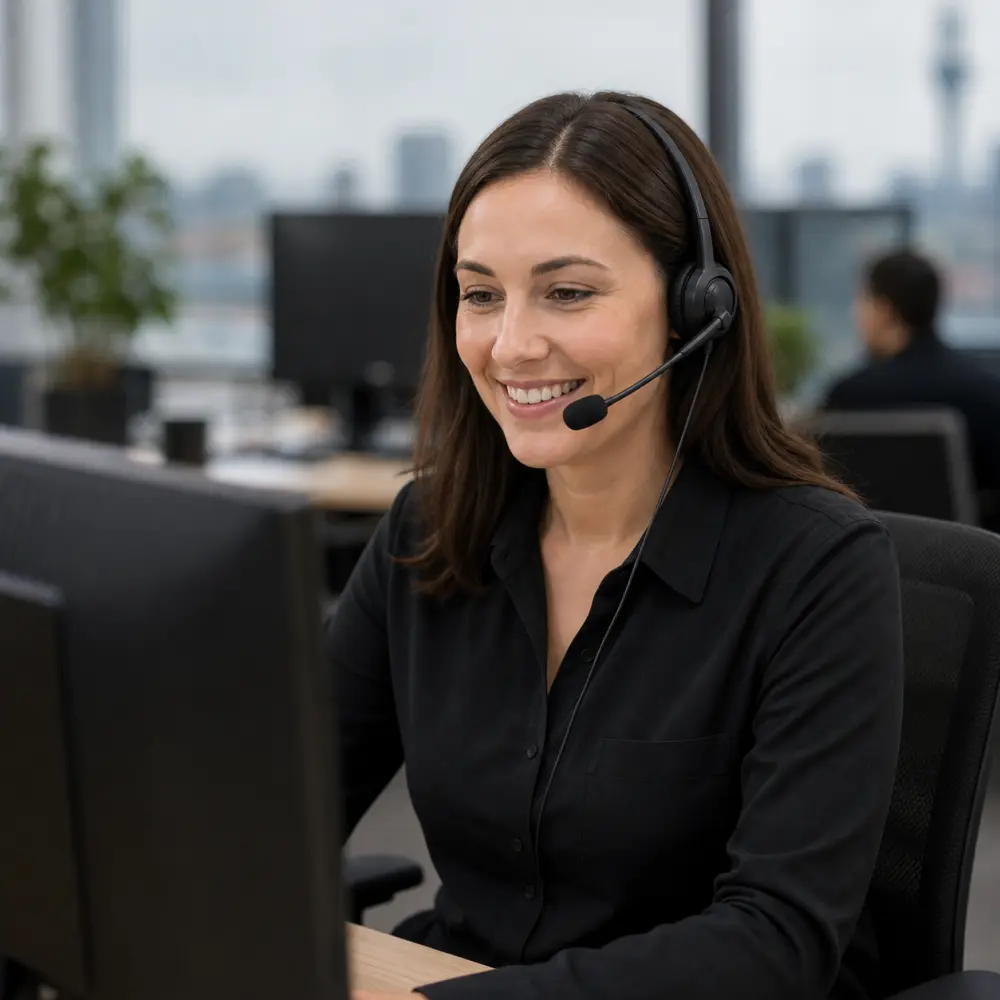 Citywide Tech support team member helping an Auckland business customer